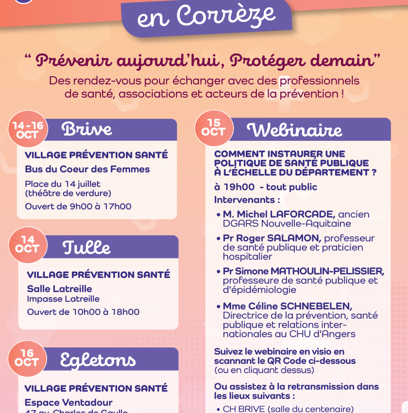 Journées Prévention Santé - 14 au 16 octobre 2026